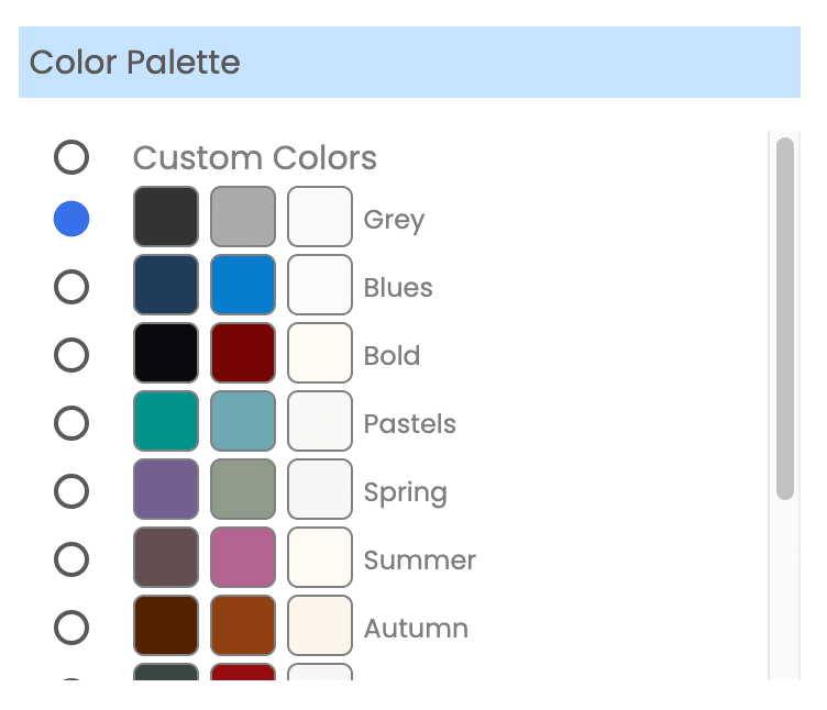 Assessment Color Palettes
