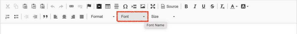 Assessment Font drop-down menu
