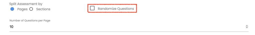 Randomize assessment questions