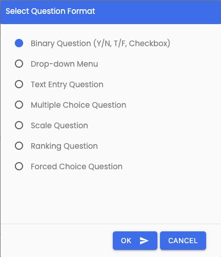 Select Binary Question Format