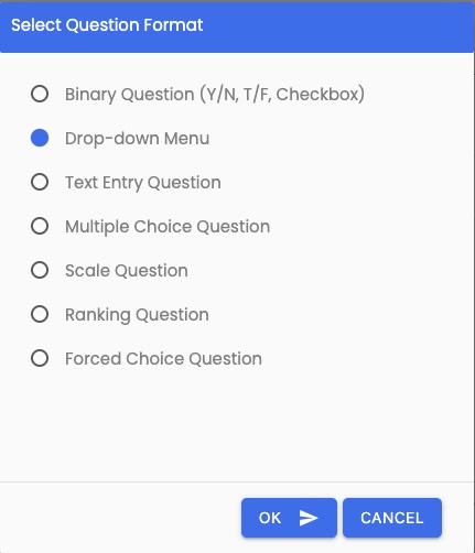 Select Drop-Down Question Format