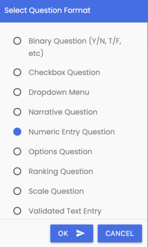 Numeric Entry Question