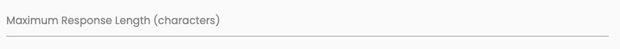 Text Entry Maximum Response Length