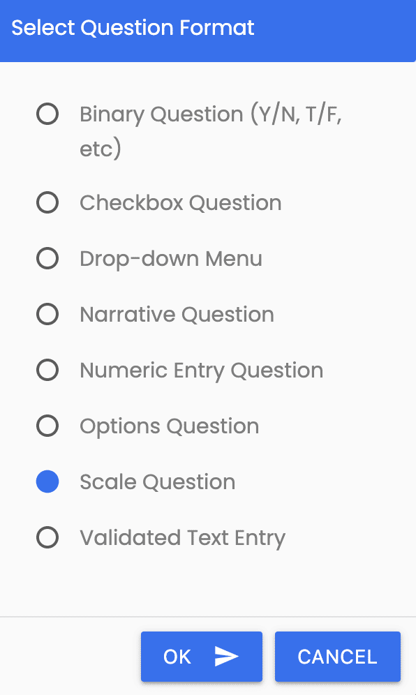Select Scale Question Format