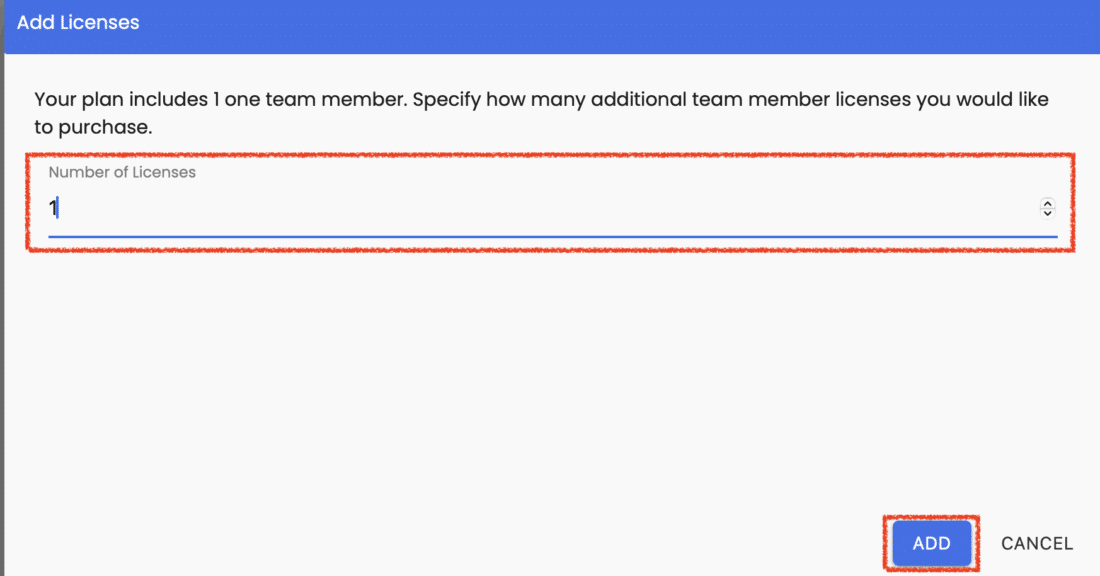 Teams Add Licenses