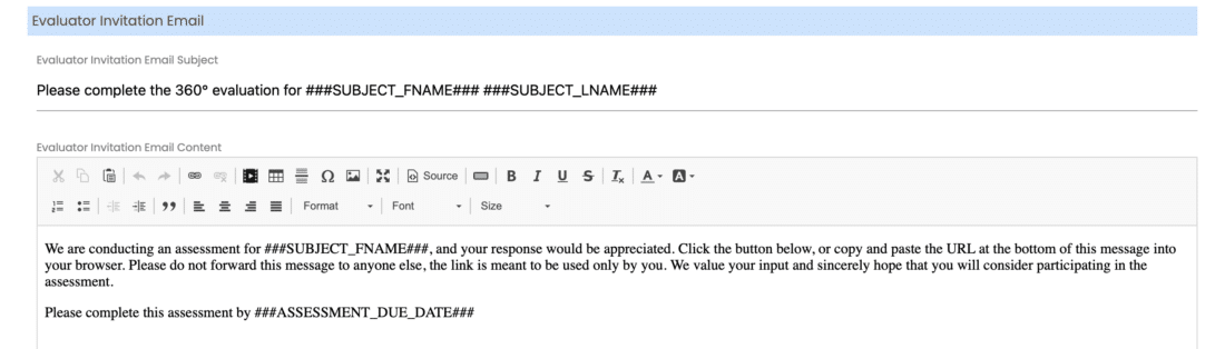 360 Evaluator invitation email 2