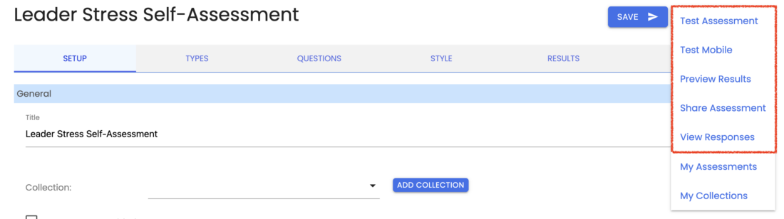 Actions Menu
