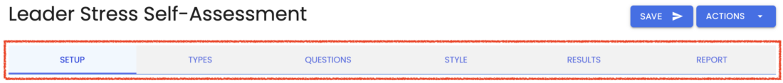 Assessment Editor Tabs