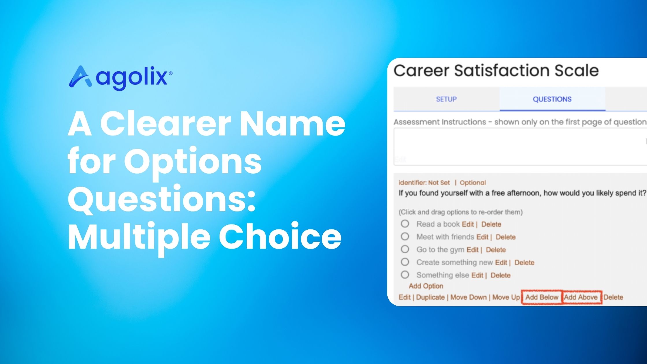 A Clearer Name for Options Questions: Multiple Choice